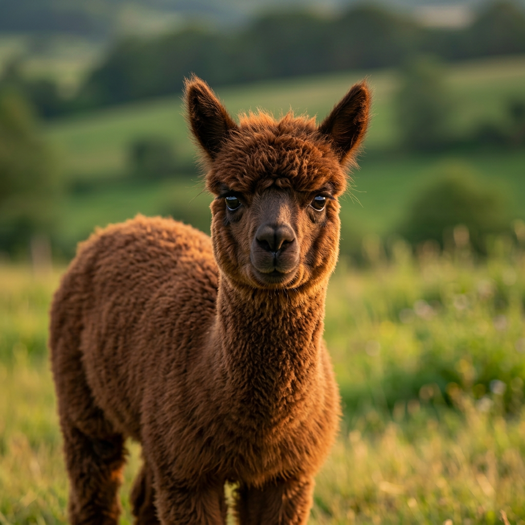 Cocoa, an alpaca at Owyhee River Alpaca Farm