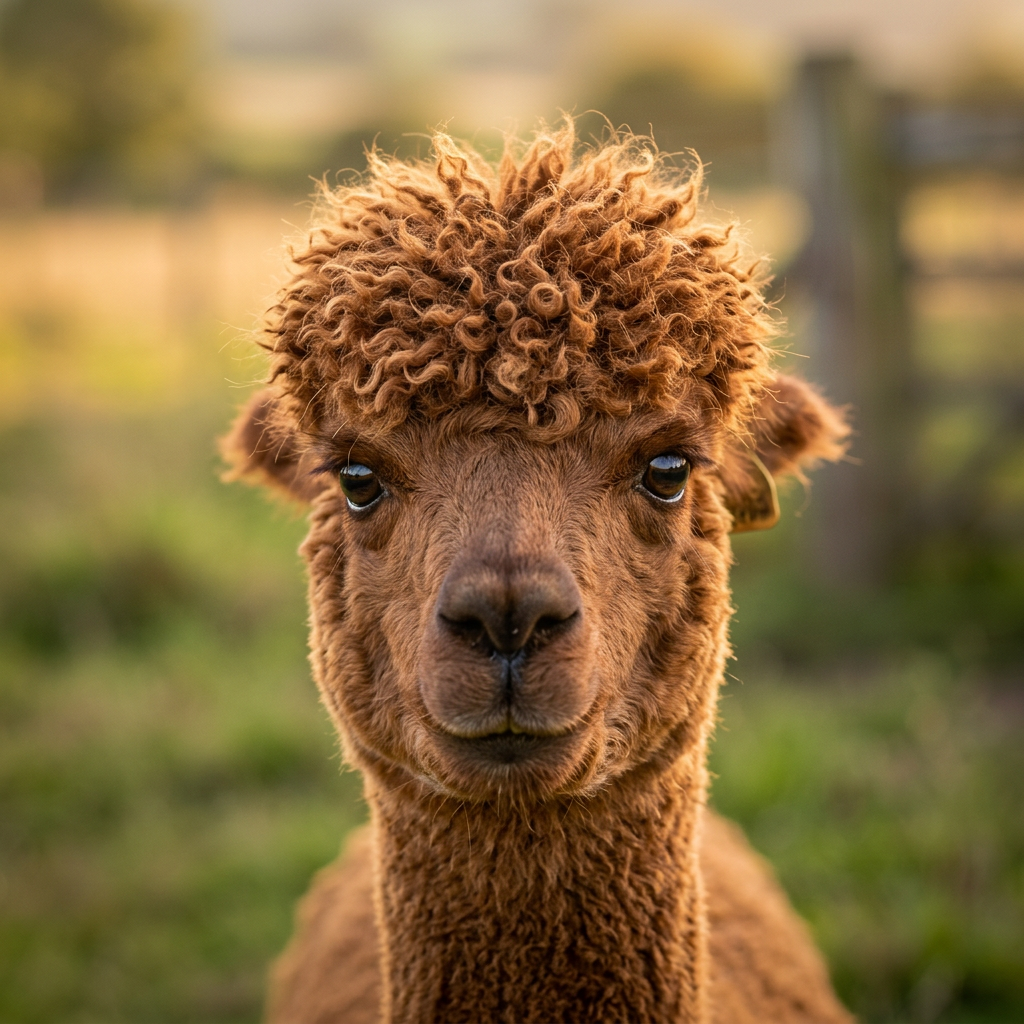 Pip, an alpaca at Owyhee River Alpaca Farm