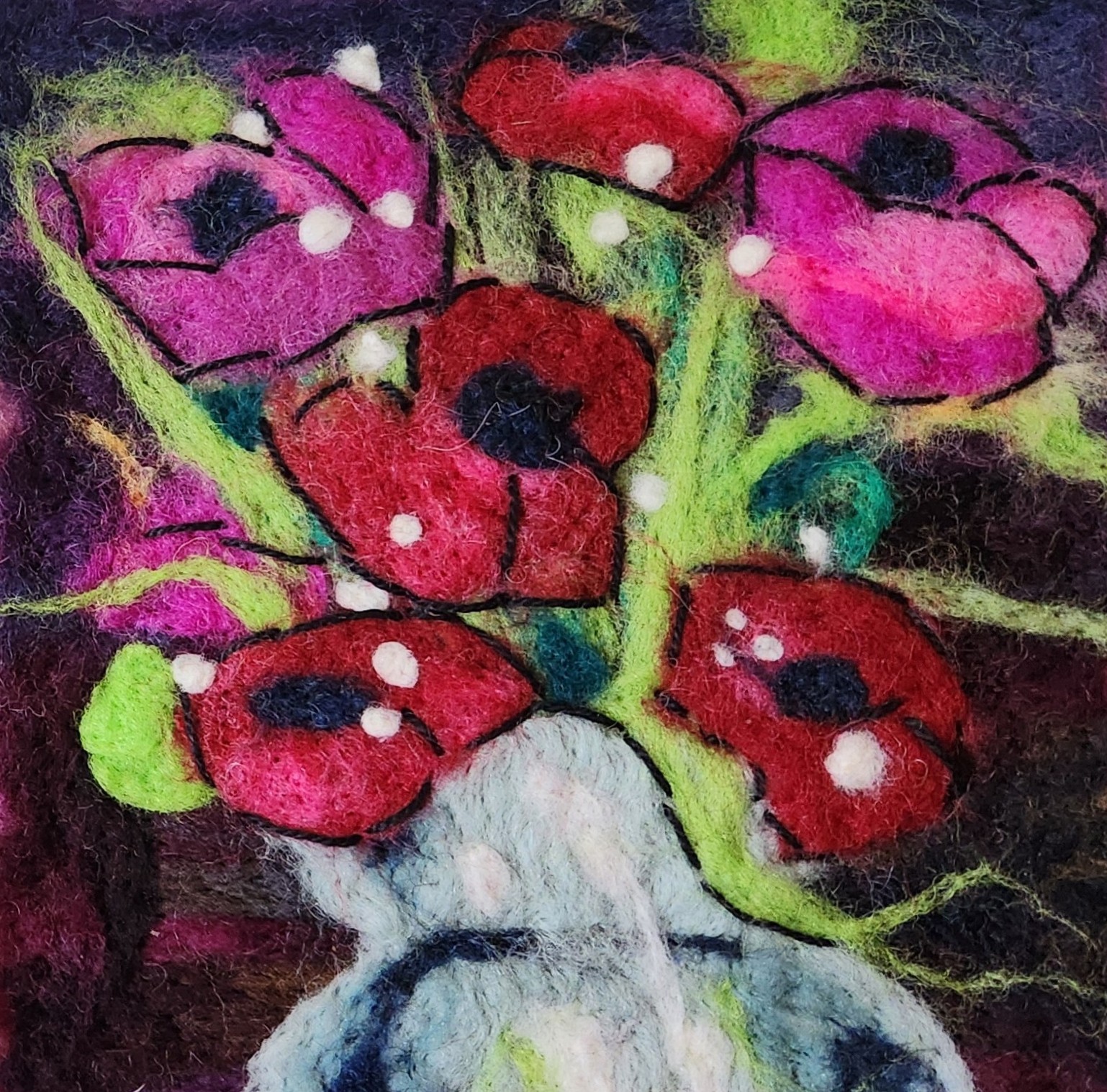 Poppies in a Stoneware Vase