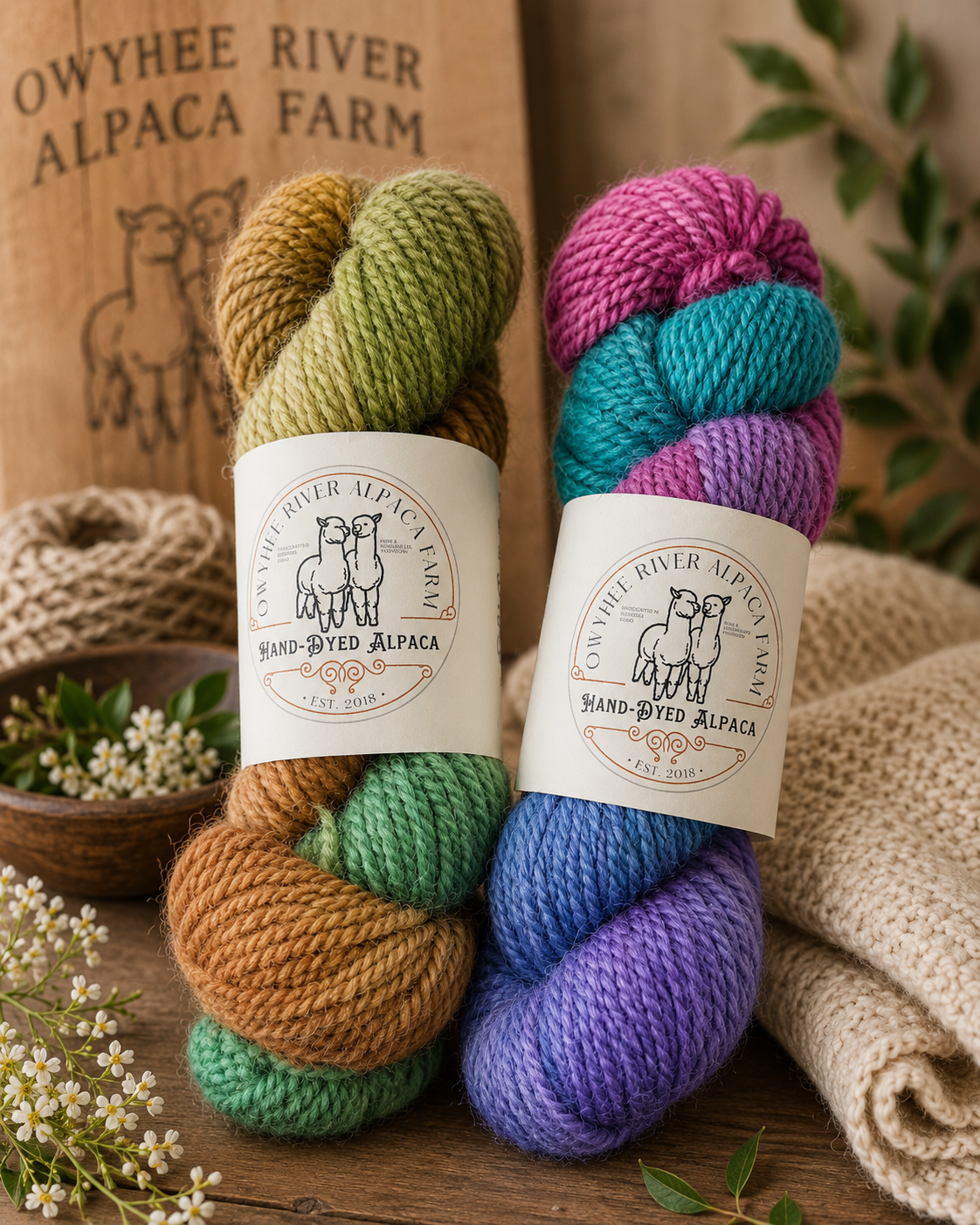 Hand-Dyed Alpaca Yarn
